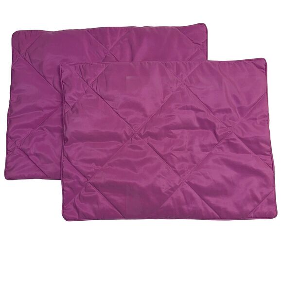 Pottery Barn Kids Pink Cozy Pillow Sham Standard Set Of 2 Diamond Quilted - Picture 2 of 10